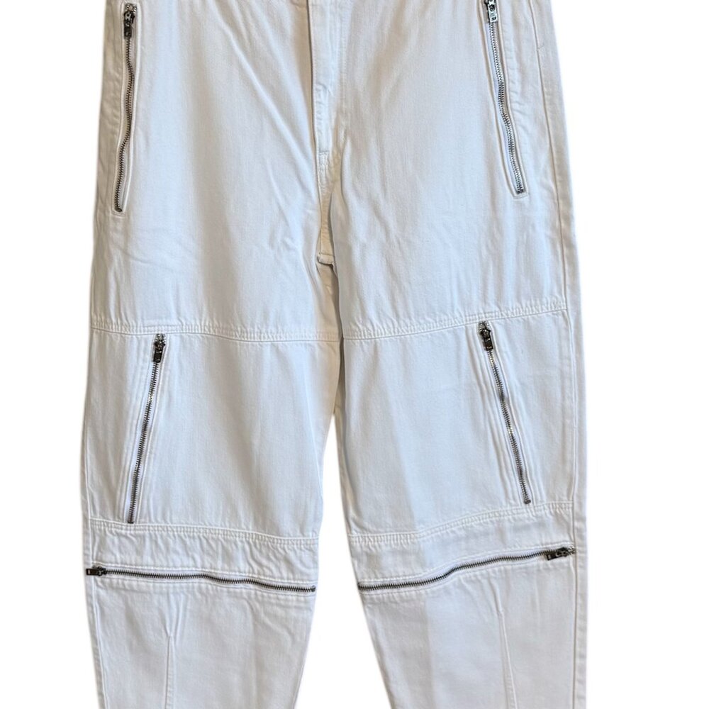 Etica White Barrel Wide Leg Jeans size 31, Inseam 27.5" - NWOT